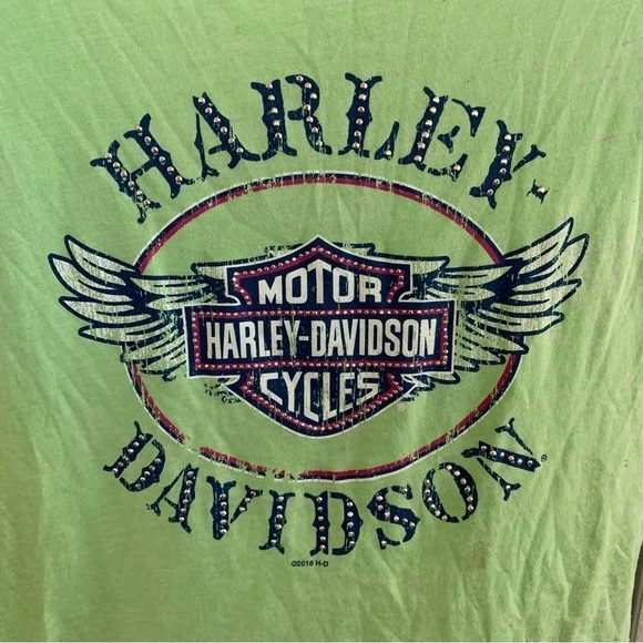 Harley Davidson Mann’s Columbus Indiana Tee Shirt Women’s - Picture 2 of 8